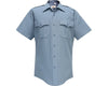 Flying Cross Deluxe Tropical 65% Poly/35% Rayon Men's Short Sleeve Uniform Shirt with Pleated Pockets 95R66/97R66 - French Blue, XL