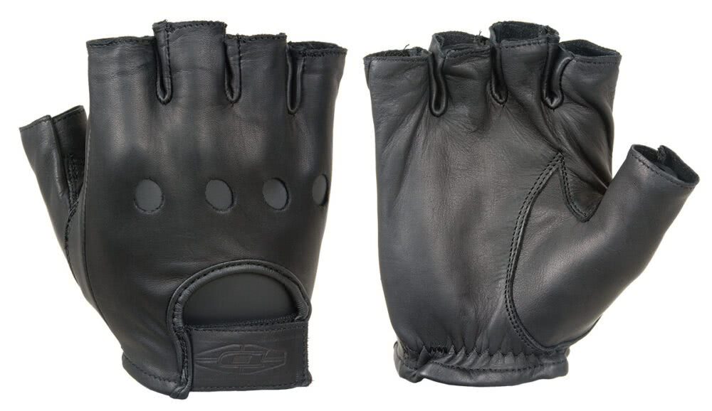 Damascus Half-Finger Leather Driving Gloves - Clothing & Accessories