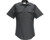 Flying Cross Deluxe Tropical 65% Poly/35% Rayon Men's Short Sleeve Uniform Shirt with Pleated Pockets 95R66/97R66 - Black, S