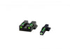 HIVIZ Shooting Systems LiteWave H3 Tritium/Litepipe Sight Set for S&amp;W 9EZ Shield &#8211; White-Green Front/Green Rear -