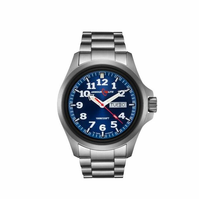 ArmourLite Officer Tritium Illuminated Watch - Blue, Stainless Steel