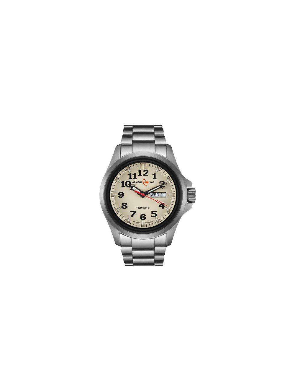ArmourLite Officer Tritium Illuminated Watch - Creme, Stainless Steel