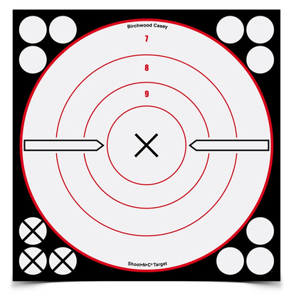 Birchwood Casey Shoot-N-C 8 Inch White / Black X Bull's-Eye - 6 Targets BC-34802 - Shooting Accessories