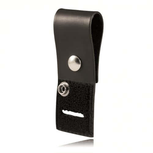 Boston Leather Epaulet Mic Holder 1 3/4 X 7 1/2 Snap Slot Hook And Loop - Tactical &amp; Duty Gear