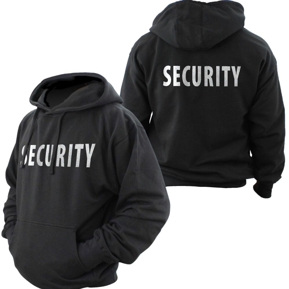 Black SECURITY Hooded Sweatshirt with Bold ID JS60SWB - Clothing & Accessories