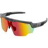 Bobster Wheelie Sunglasses - Gloss Clear/Gray Frame with Smoked Black Red Revo Lens BWHE01 - Clothing &amp; Accessories