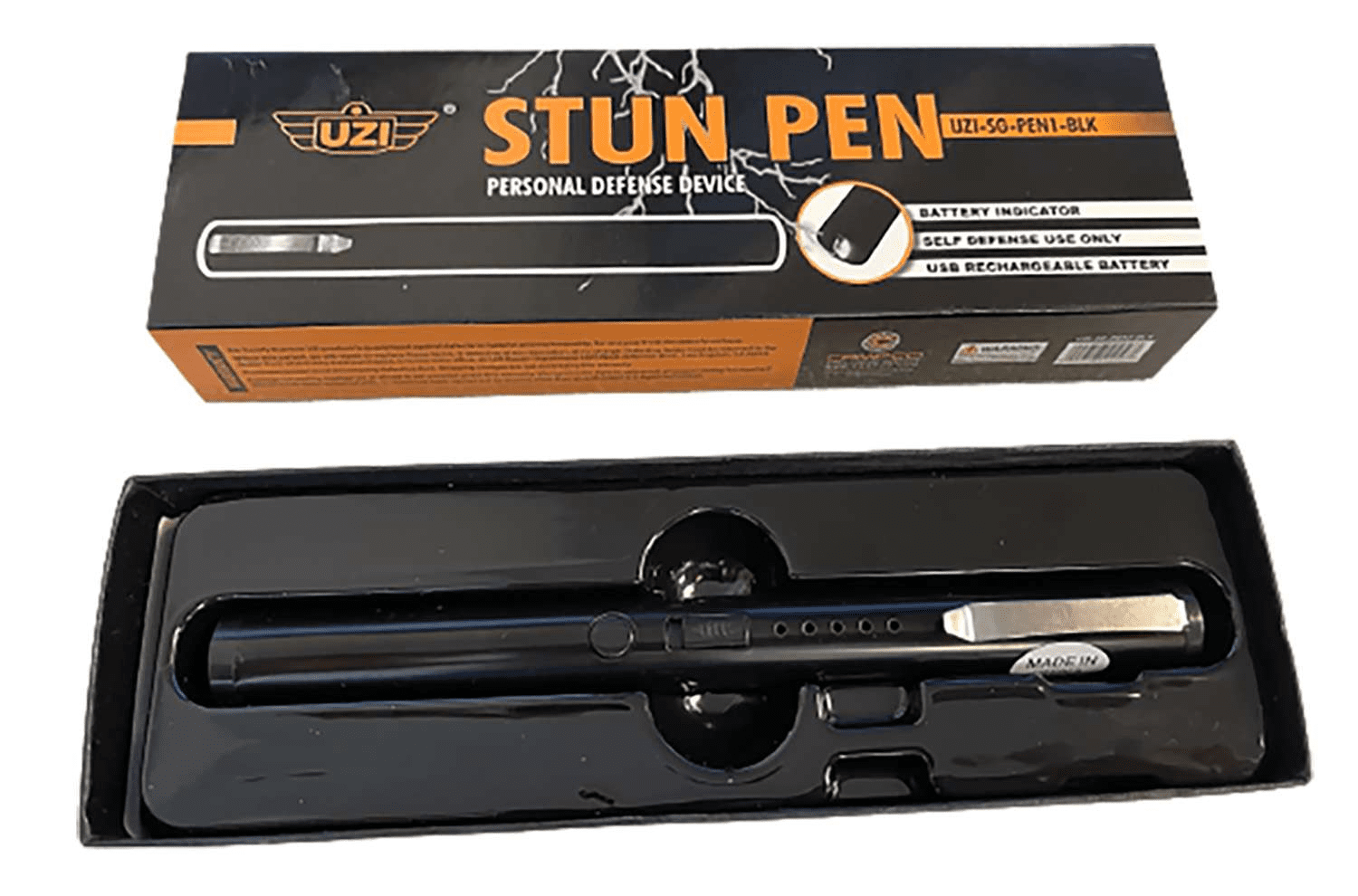 UZI Defense Stun Pen with Clip - Black - Notepads, Clipboards, & Pens
