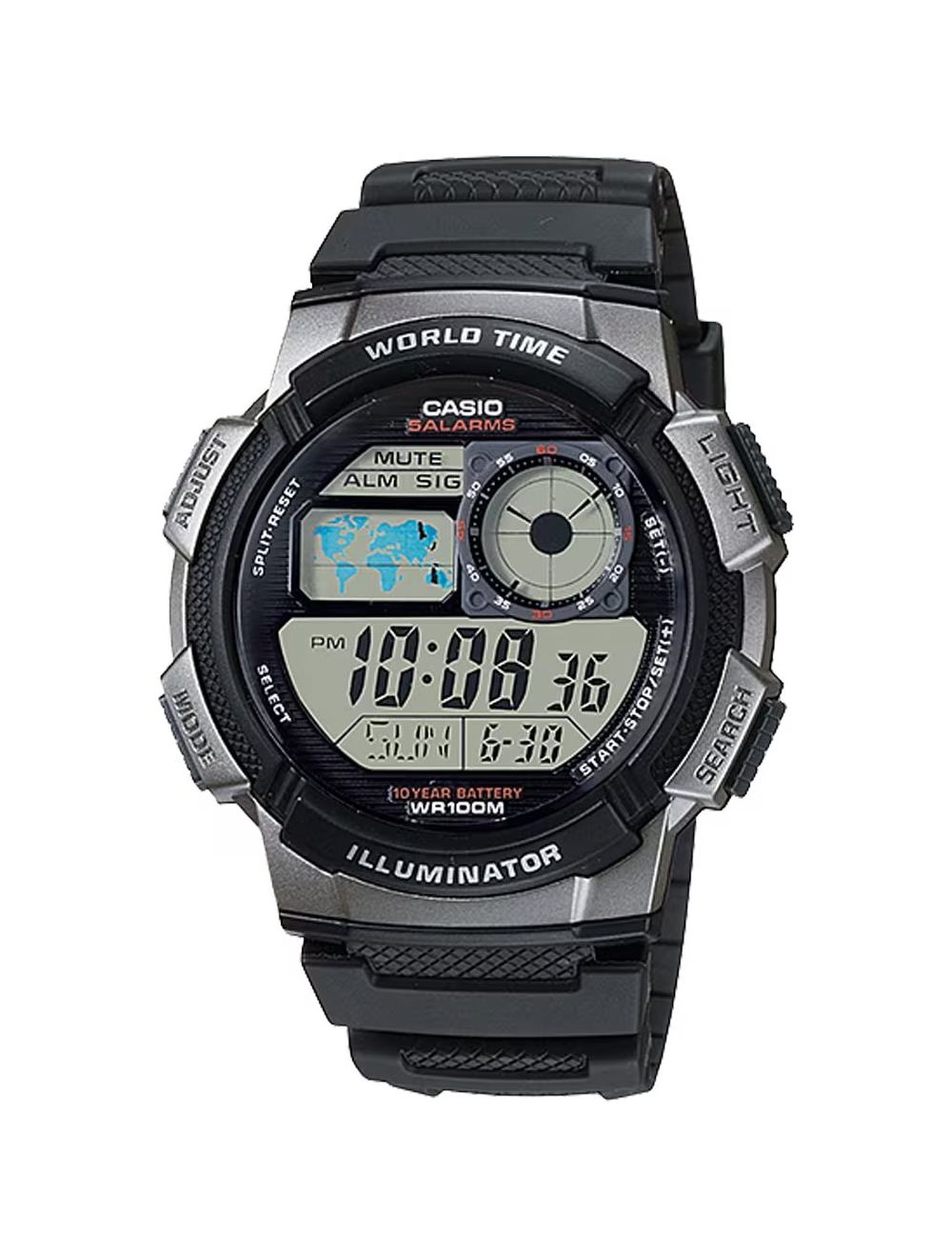 Casio Classic World Time Digital Watch with 100 Meter Water-Resistance - Newest Products