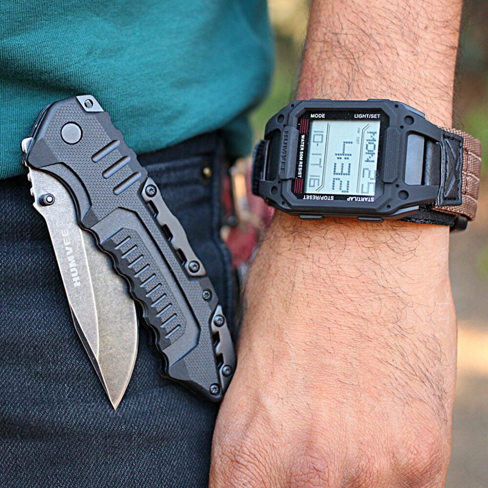 Humvee® Recon Mission Watch, Knife, LED Flashlight Combo Set - Watches