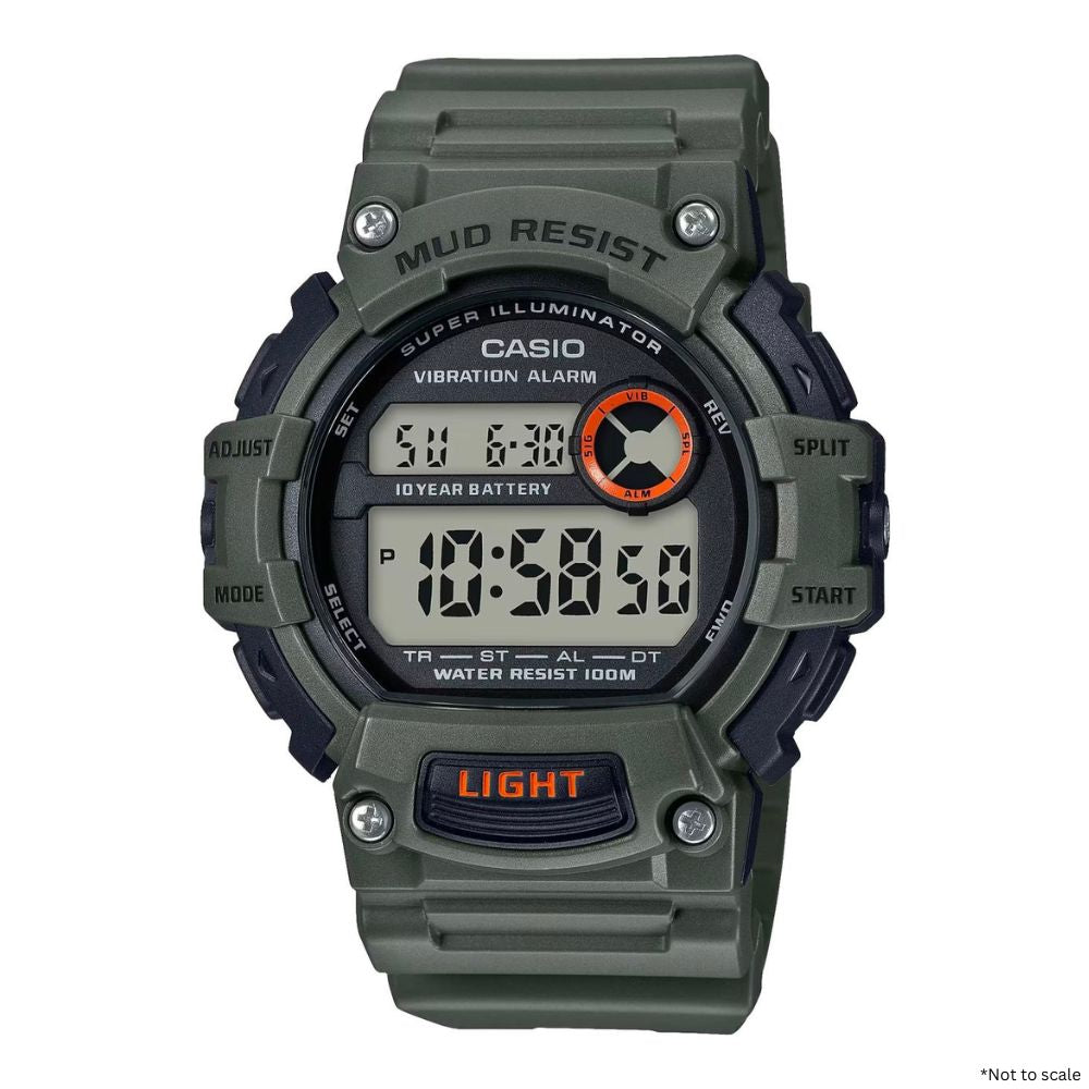 Casio Mud-Resistant Digital Watch with Vibration Alarm - Newest Products