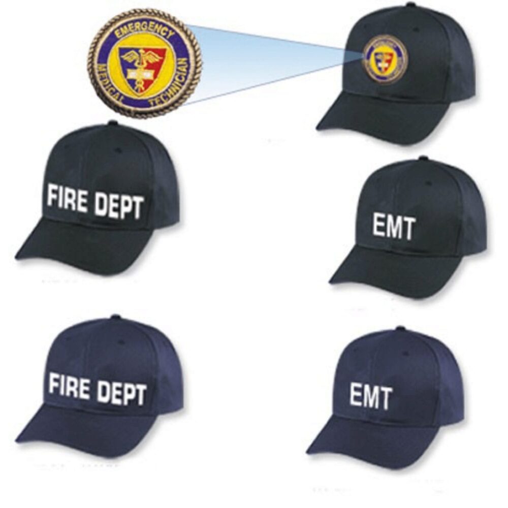 Fire Department and EMT Ball Caps - Navy Blue, FIRE DEPT