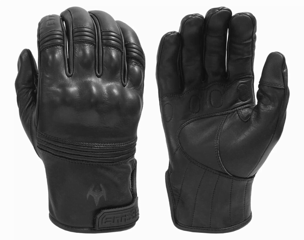 Damascus All-Leather Gloves with Knuckle Armor - Clothing & Accessories