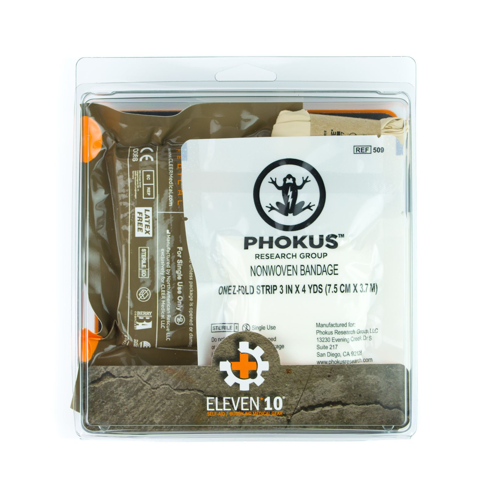 Eleven 10 ETAK Kit Contents - Phokus Frog Gauze or QC Combat Gauze LE Kit - Phokus Research Frog Gauze