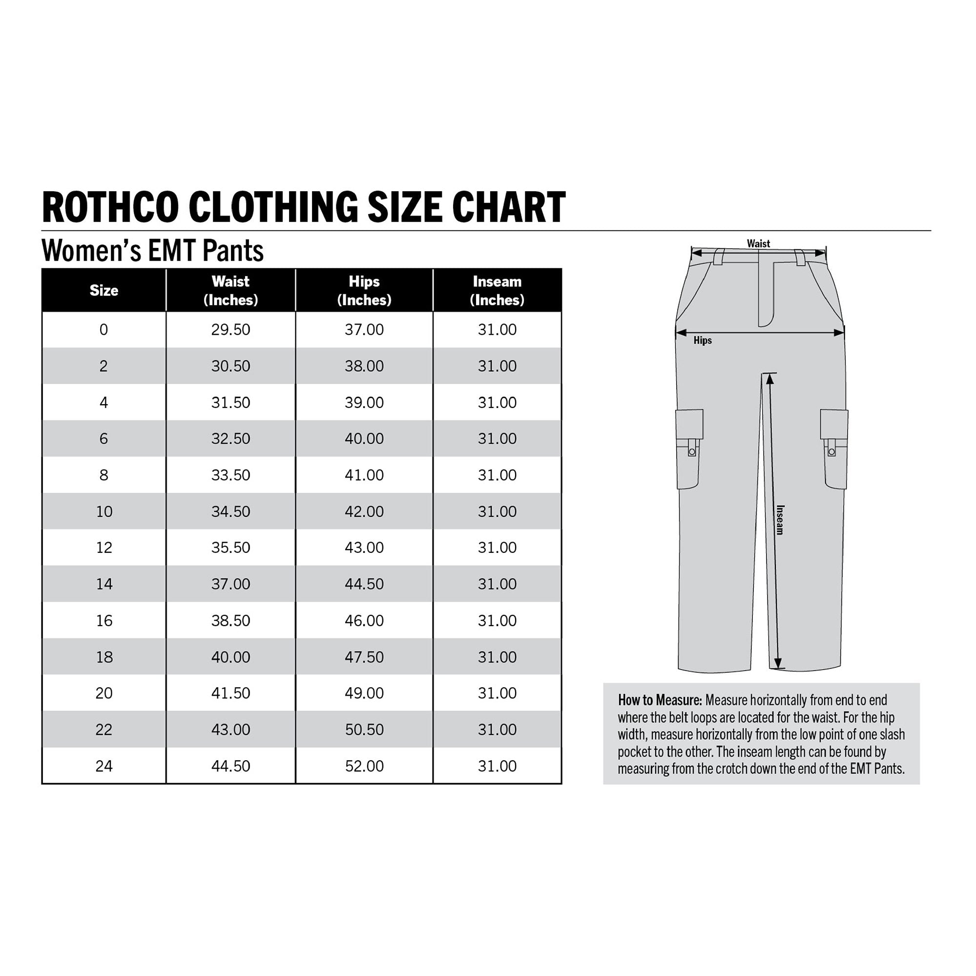 Rothco Women's EMT Pants 5624 - Clothing & Accessories