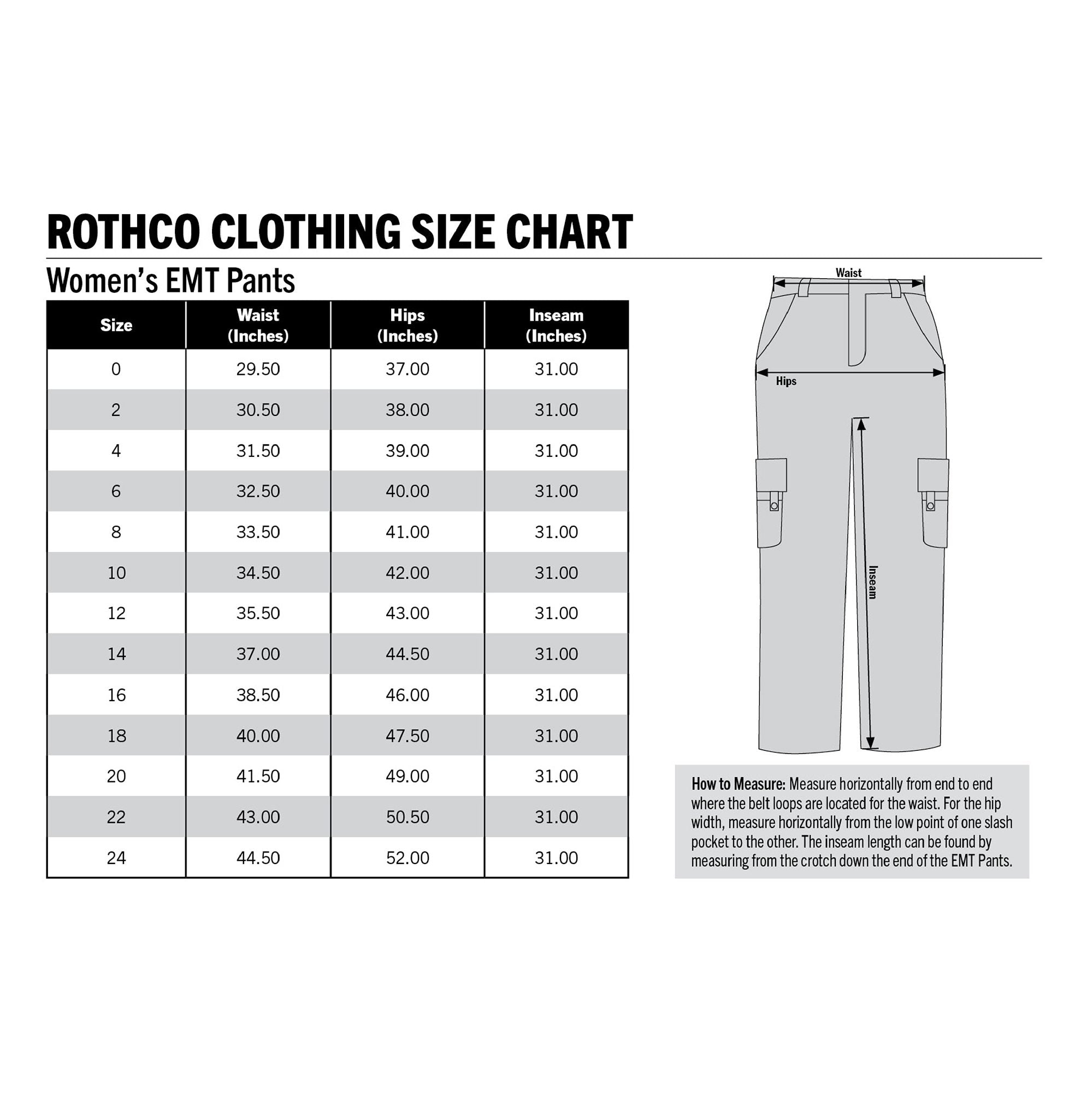 Rothco Women's EMT Pants 5624 - Clothing &amp; Accessories