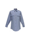 Flying Cross Command Long Sleeve Shirt with Zipper & Convertible Sport Collar - French Blue, 16.5 x 36-37