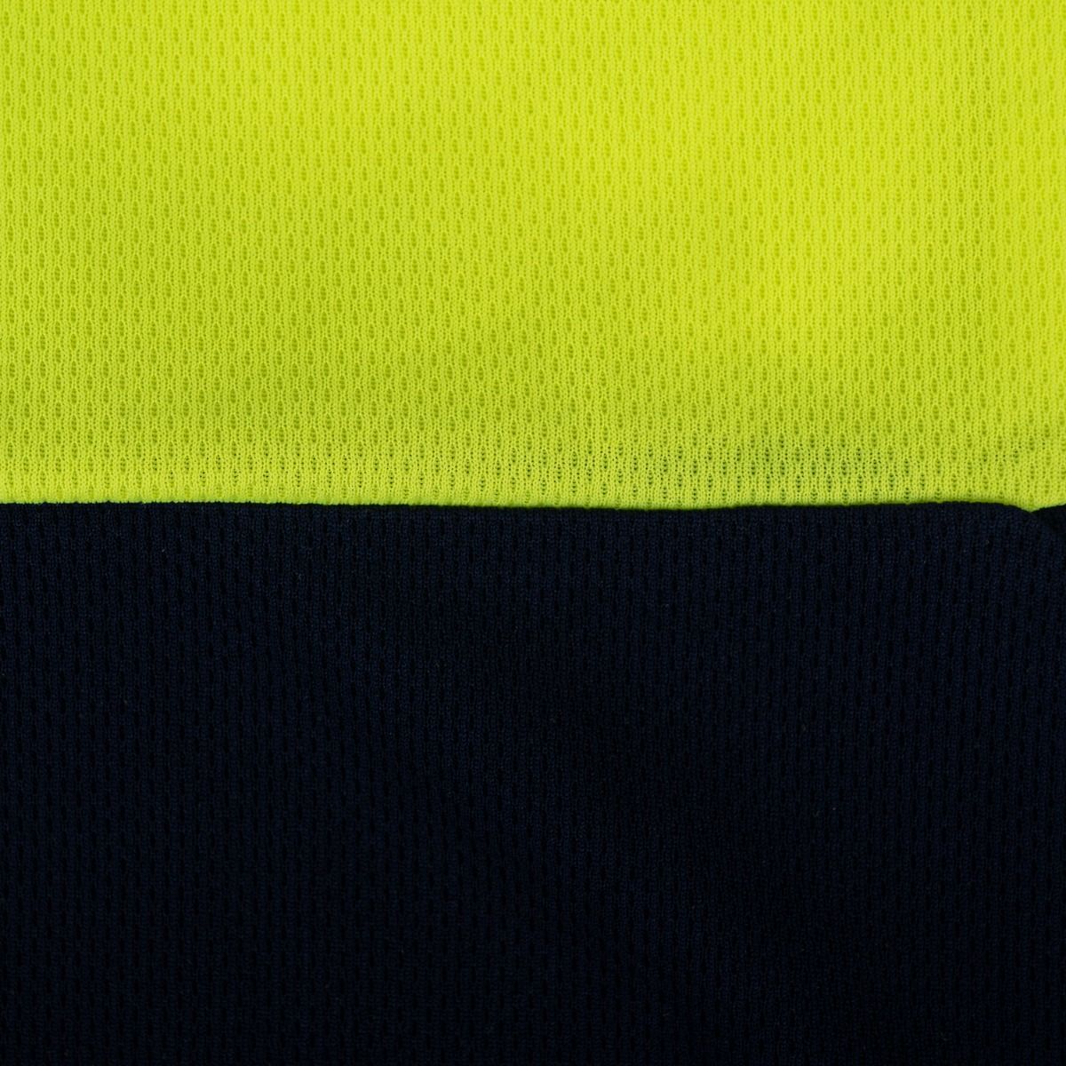 Close up of the material contrasting colors for the First Class Hi-Vis Bike Patrol Polo Shirt PS69