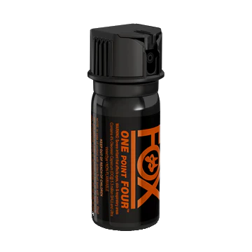 Fox Labs One Point Four 2oz Pepper Spray canister with stream and fogger spray options for high-strength personal defense