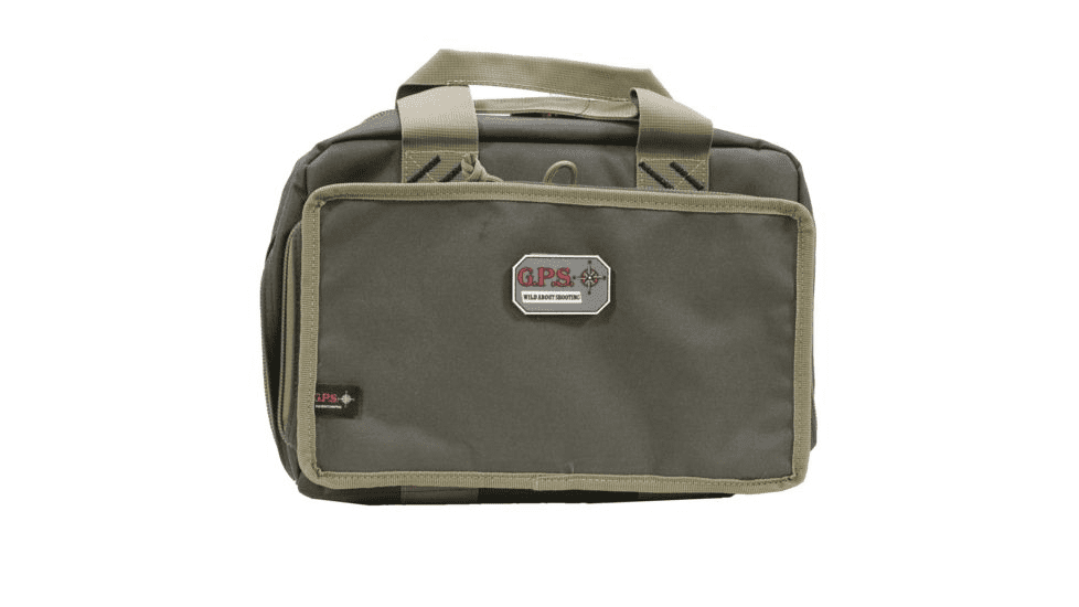 GPS Quad Pistol Range Bag with Mag Storage & Dump Cup GPS-1310PC - Rifle Green/Khaki