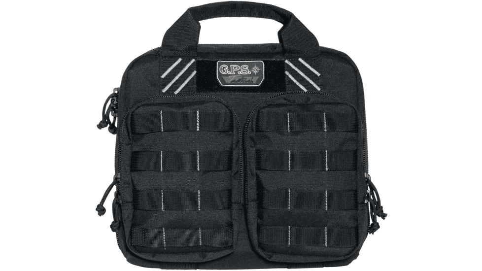 GPS Tactical Double + 2 Pistol Case GPS-T1412PC - Black