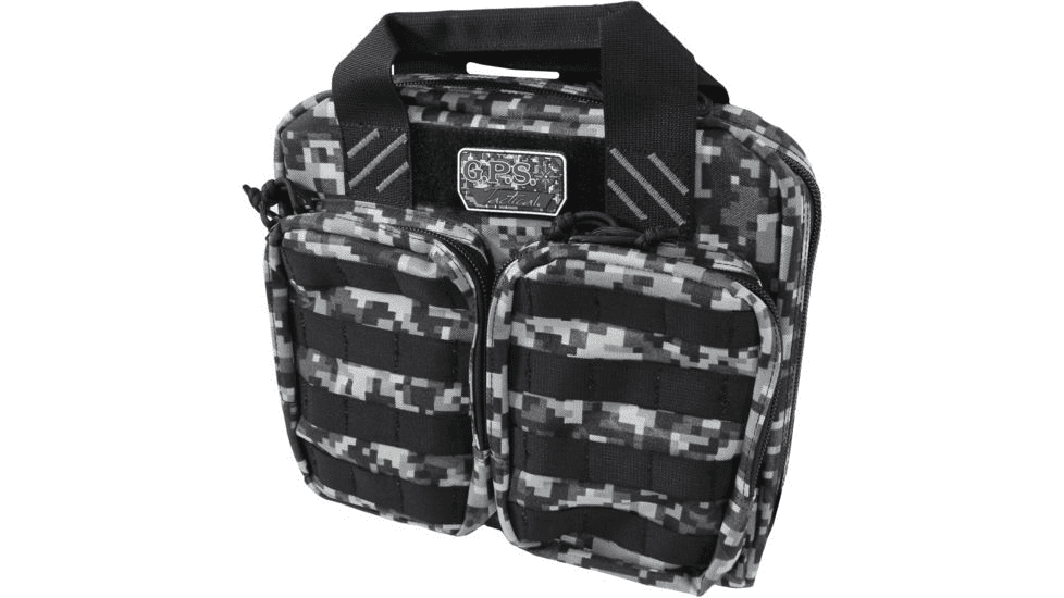 GPS Tactical Double + 2 Pistol Case GPS-T1412PC - Gray Digital