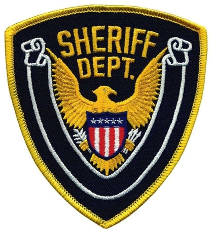 Hero's Pride SHERIFF DEPT Eagle with Blank Scroll - Gold/Navy - 4'' x 4.375'' 10426 - Clothing &amp; Accessories