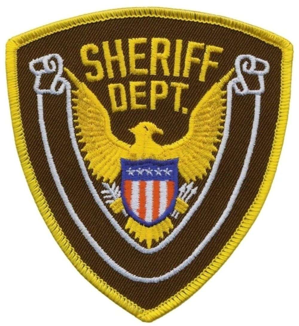 Hero's Pride SHERIFF DEPT Eagle with Blank Scroll - Gold/Brown - 4'' x 4.375'' 10427 - Clothing & Accessories