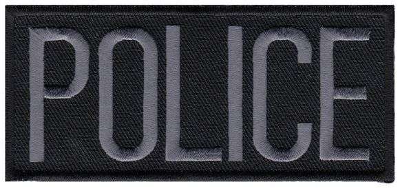 Hero's Pride POLICE Chest Patch - Gray/Black - 4'' x 2'' - Heat Seal 5218 - Clothing & Accessories