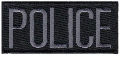 Hero's Pride POLICE Chest Patch - Gray/Black - 4'' x 2'' - Heat Seal 5218 - Clothing &amp; Accessories