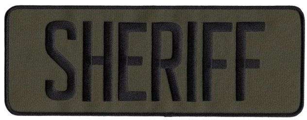 Hero's Pride SHERIFF Back Patch - Black/Olive Drab - 11'' x 4'' 5248 - Clothing & Accessories