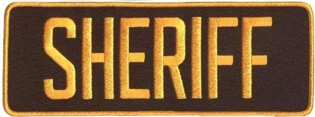 Hero's Pride SHERIFF Back Patch - Gold/Brown - 11'' x 4'' 5262 - Clothing & Accessories