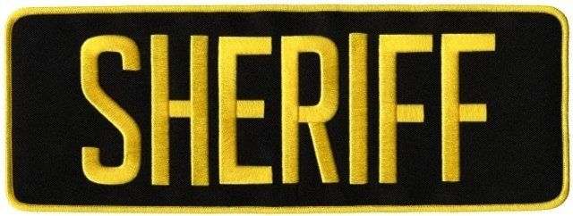 Hero's Pride SHERIFF Back Patch - Gold/Black - 11'' x 4'' 5263 - Clothing & Accessories
