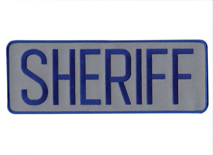 Hero's Pride SHERIFF Back Patch - Royal Blue/Reflective Grey - 11'' x 4'' 5264 - Clothing &amp; Accessories