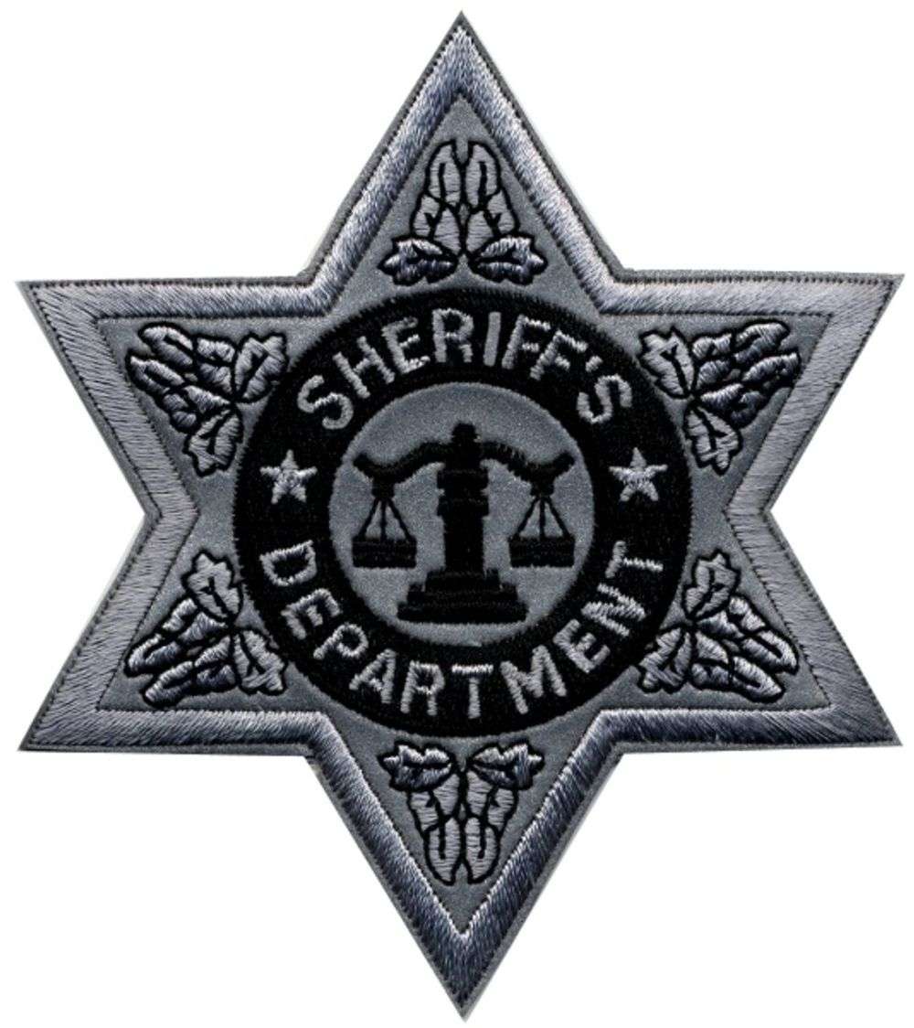 Hero's Pride SHERIFF DEPT Reflective 6-Point Star Badge Patch - Silver - 3.5'' x 3.5'' 5611 - Clothing & Accessories