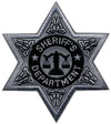 Hero's Pride SHERIFF DEPT Reflective 6-Point Star Badge Patch - Silver - 3.5'' x 3.5'' 5611 - Clothing &amp; Accessories