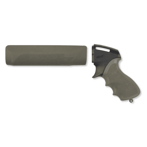 Hogue Remington 870 Overmolded Shotgun - OD Green, Tamer Pistol Grip and Forend