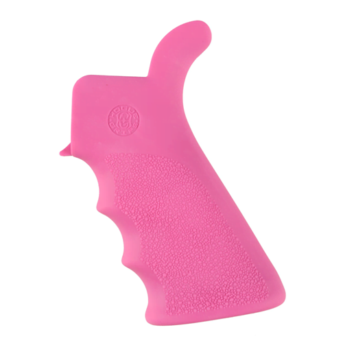 Hogue AR-15/M-16 Rubber Grip Beavertail - Pink, Finger Grooves