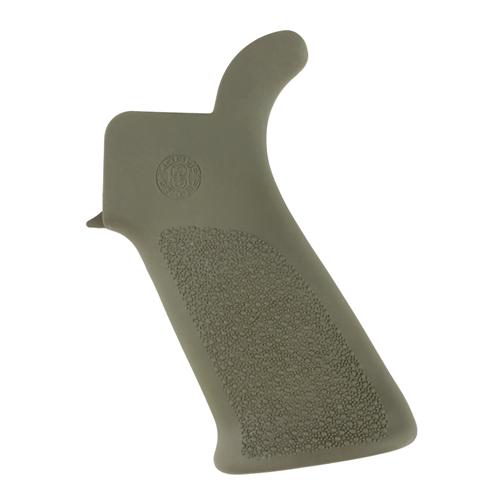 Hogue AR-15/M-16 Rubber Grip Beavertail - OD Green, No Finger Grooves