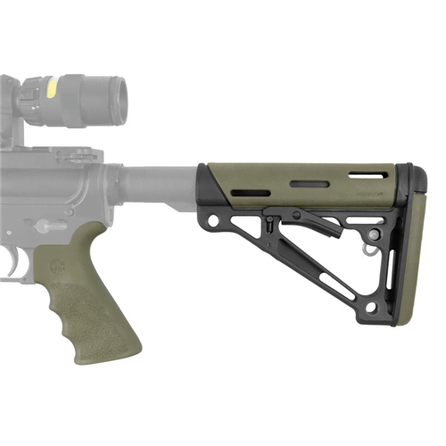Hogue AR-15/M-16 Overmolded Collapsible Buttstock Kit - OD Green, Mil-Spec Buffer Tube