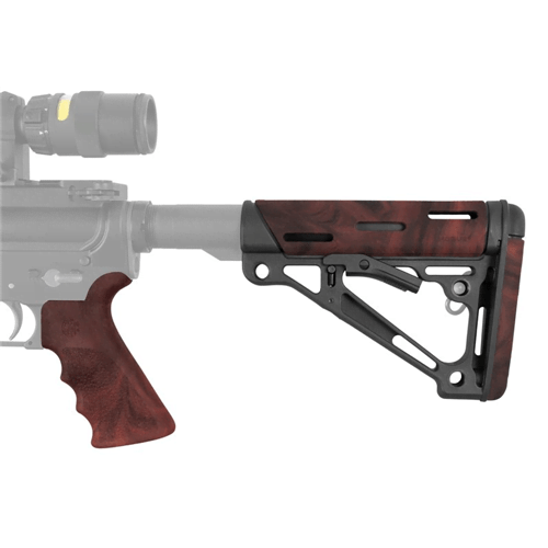 Hogue AR-15/M-16 Overmolded Collapsible Buttstock Kit - Red Lava, Mil-Spec Buffer Tube