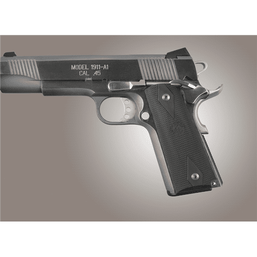 Hogue Govt. Model Rubber Grip Panels - Pewter