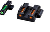 HIVIZ Shooting Systems LiteWave H3 Tritium/Litepipe Sight Set for S&amp;W M&amp;P - White-Green Front/Orange Rear