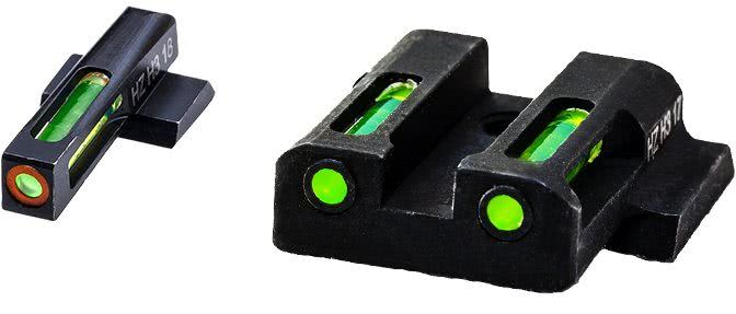 HIVIZ Shooting Systems LiteWave H3 Tritium/Litepipe Sight Set for S&W M&P - Orange-Green Front/Green Rear
