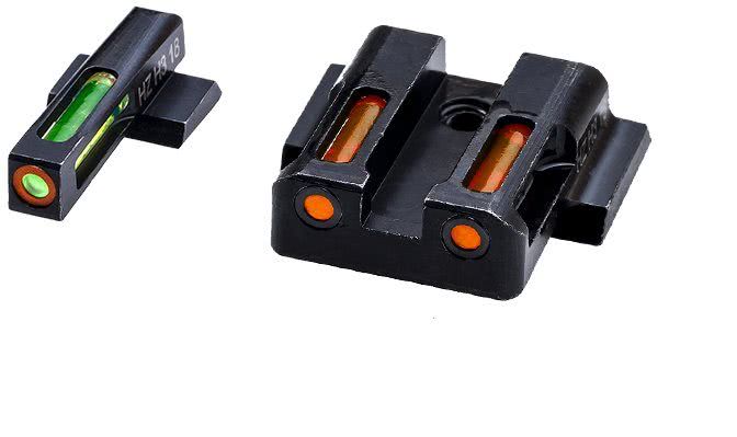 HIVIZ Shooting Systems LiteWave H3 Tritium/Litepipe Sight Set for S&W M&P - Orange-Green Front/Orange Rear