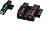 HIVIZ Shooting Systems LiteWave H3 Tritium/Litepipe Sight Set for S&amp;W M&amp;P Shield - White-Green Front/Orange Rear