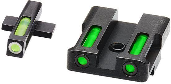 HIVIZ Shooting Systems LiteWave H3 Tritium/Litepipe Sight Set for Springfield Armory XD &#8211; White-Green Front/Green Rear -