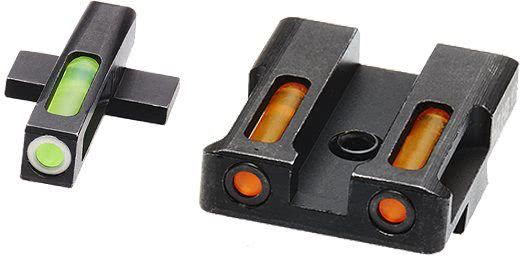 HIVIZ Shooting Systems LiteWave H3 Tritium/Litepipe Sight Set for Springfield Armory XD &#8211; White-Green Front/Orange Rear -