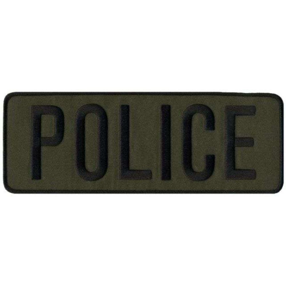 Hero's Pride POLICE Back Patch - Black/Olive Drab - 11' 'x 4'' 5246 - Clothing & Accessories