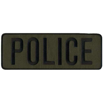 Hero's Pride POLICE Back Patch - Black/Olive Drab - 11' 'x 4'' 5246 - Clothing &amp; Accessories