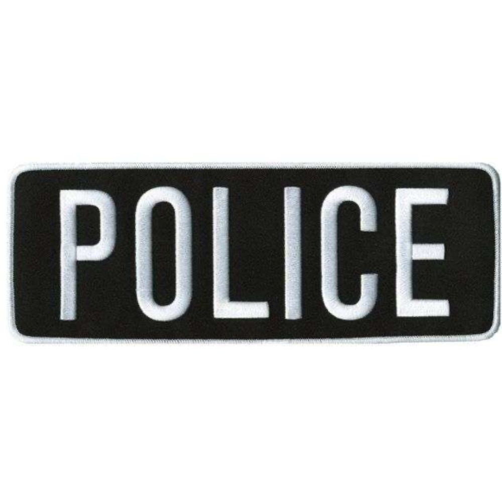 Hero's Pride POLICE Back Patch - White/Black - 11'' x 4'' 5250 - Clothing & Accessories